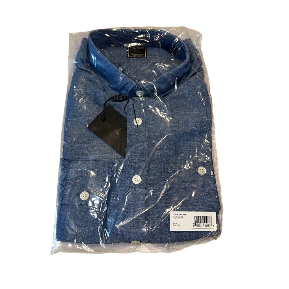 NWT Todd Snyder Blue Button Down Chambray Mens Shirt Medium SH026652